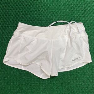 White Nike Dri Fit running shorts